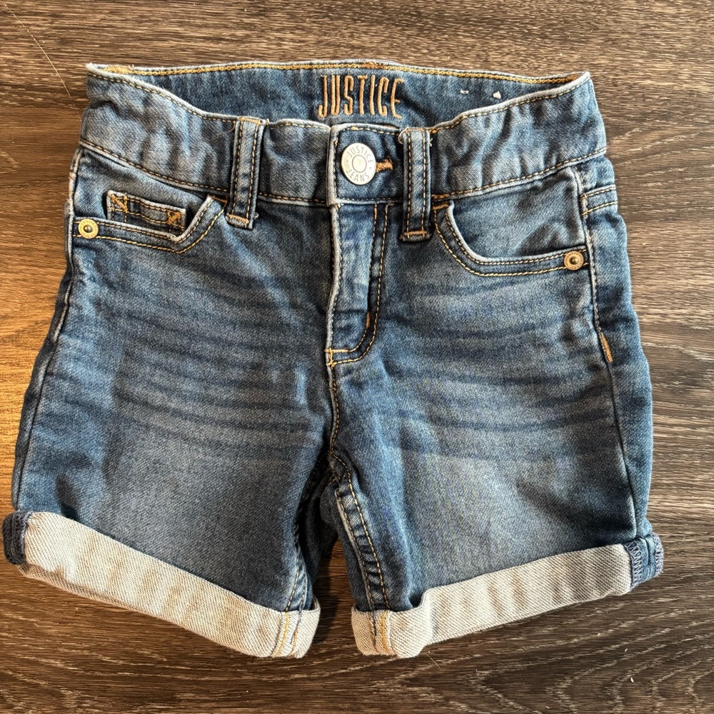 Justice Girls Jean Shorts, Size 8 Slim
